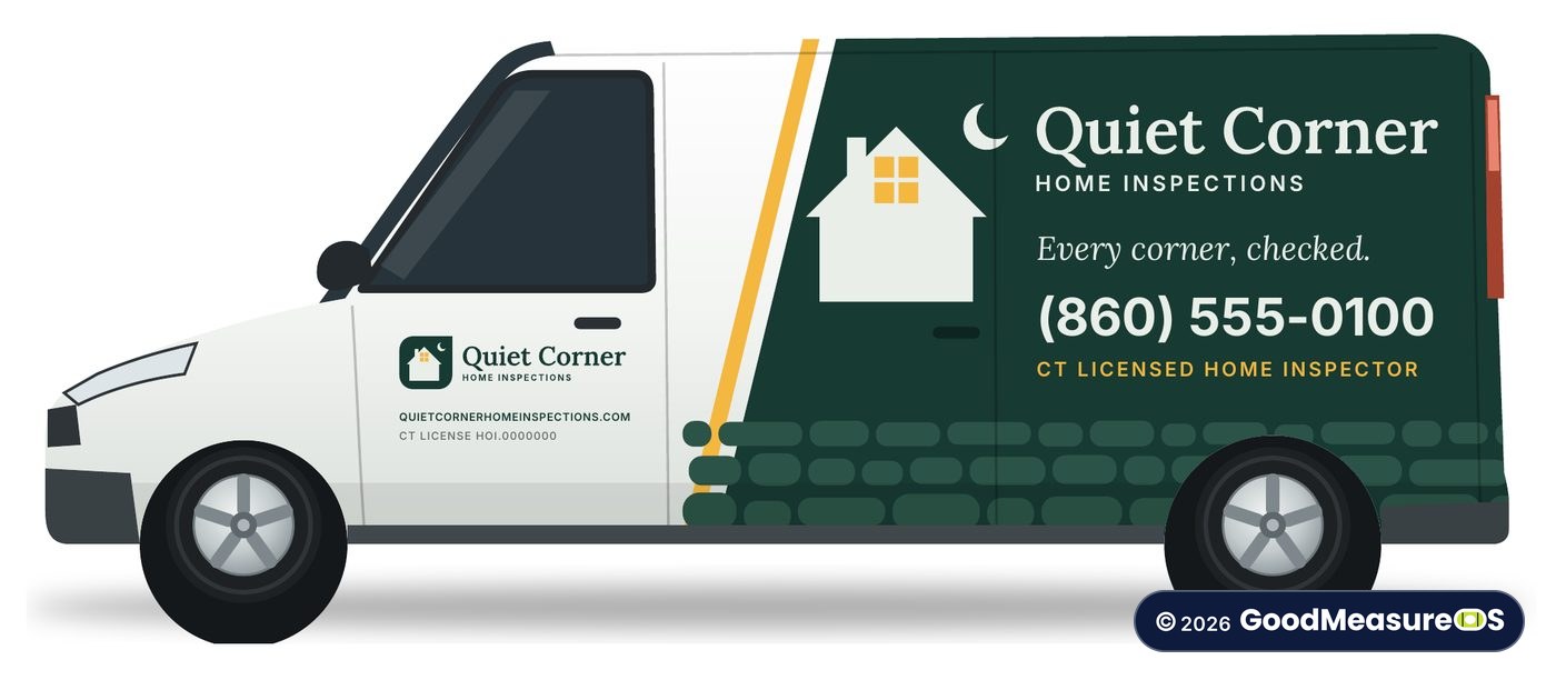 Van graphics for Quiet Corner Home Inspections