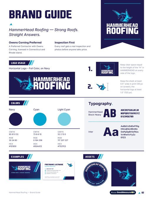 HammerHead Roofing brand guide, page 2: Brand overview