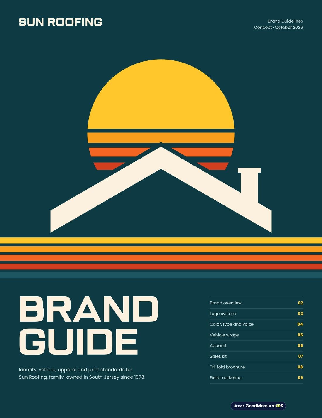 Sun Roofing brand guide cover